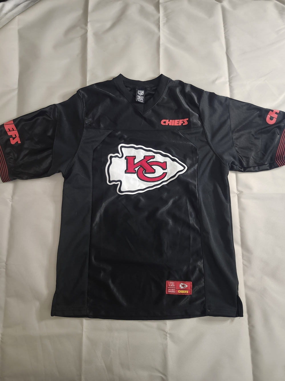 NFL Kansas City Chiefs Black Jersey with Red & White Logo - Kids